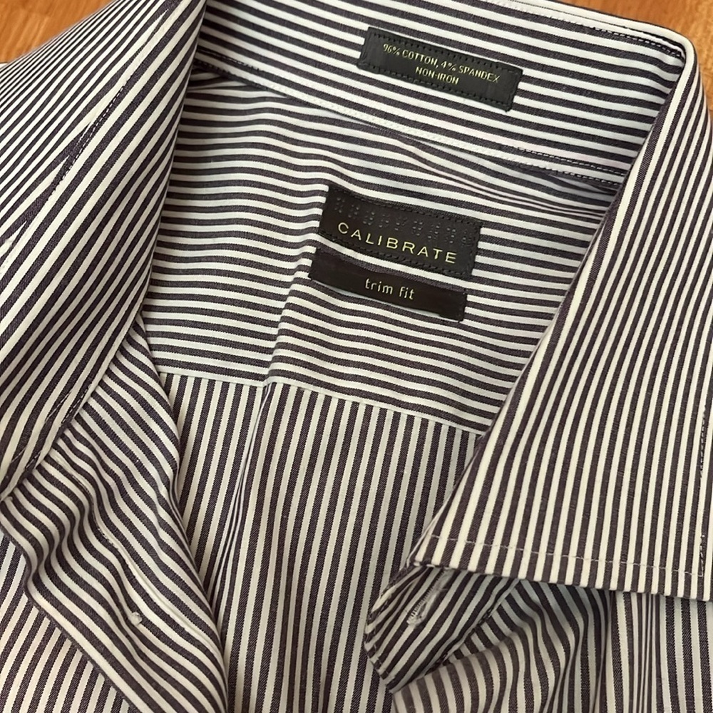 Calibrate Men’s Stripe Dress Shirt